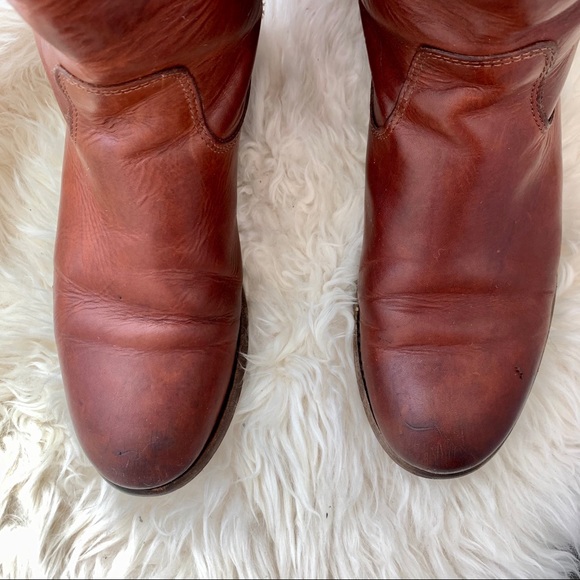 Frye Melissa Button Cognac Brown Tall Riding Boots - Picture 5 of 16